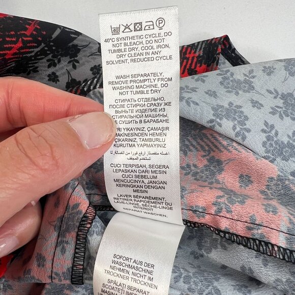 Preen Edition Mixed Media Wrap Dress Plaid Floral Red Black US 10 - Picture 11 of 11